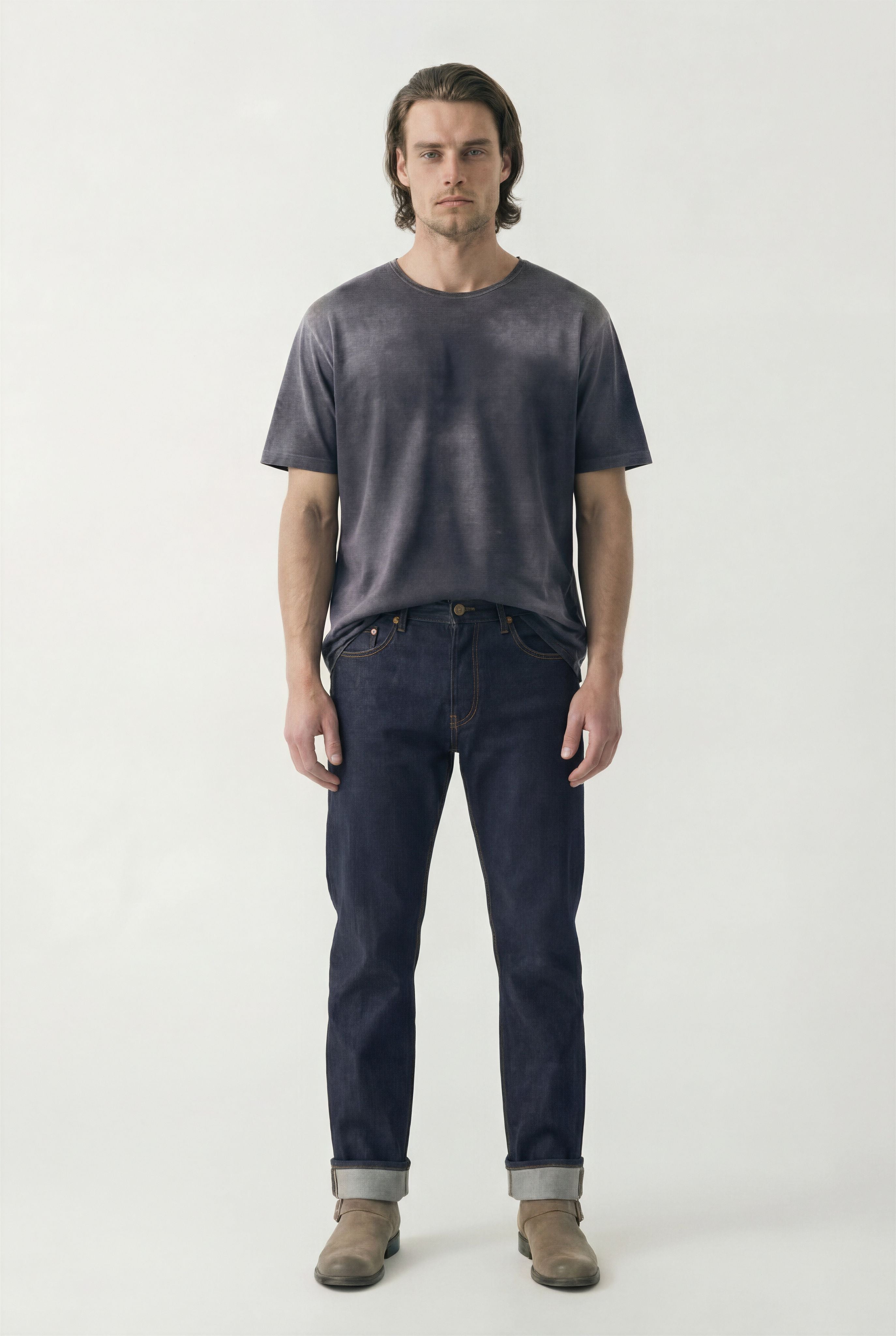 AM1001 RAW SLIM STRAIGHT JEANS