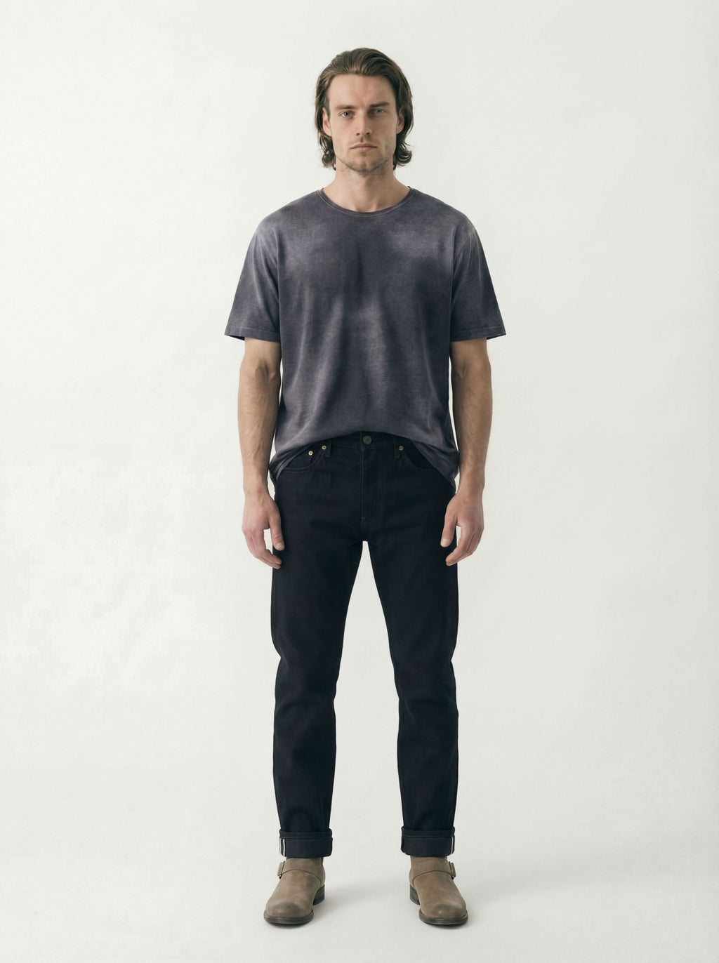 AM1002 RAW SLIM STRAIGHT JEANS
