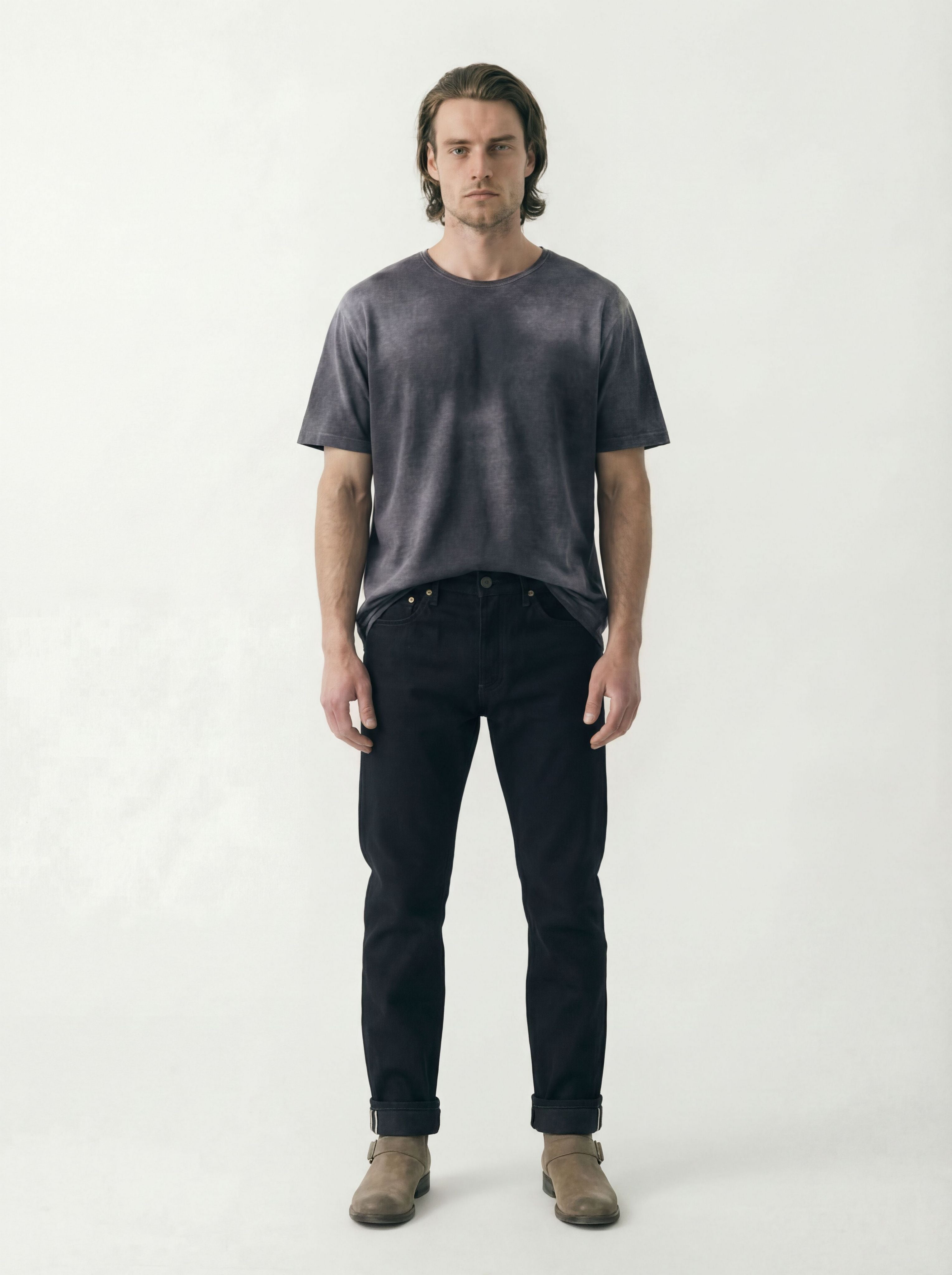 AM1002 RAW SLIM STRAIGHT JEANS