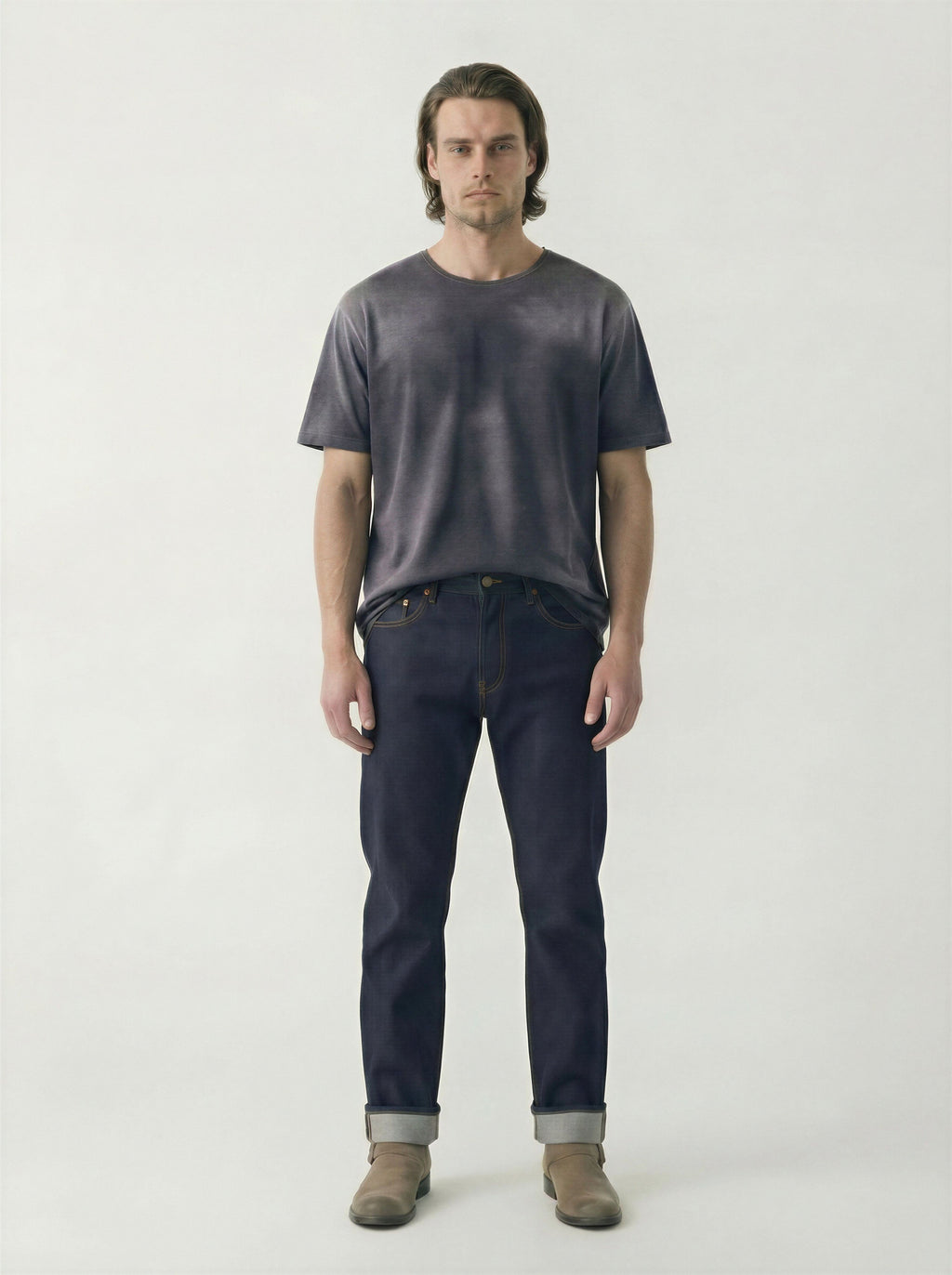 AM1004 RAW SLIM STRAIGHT JEANS