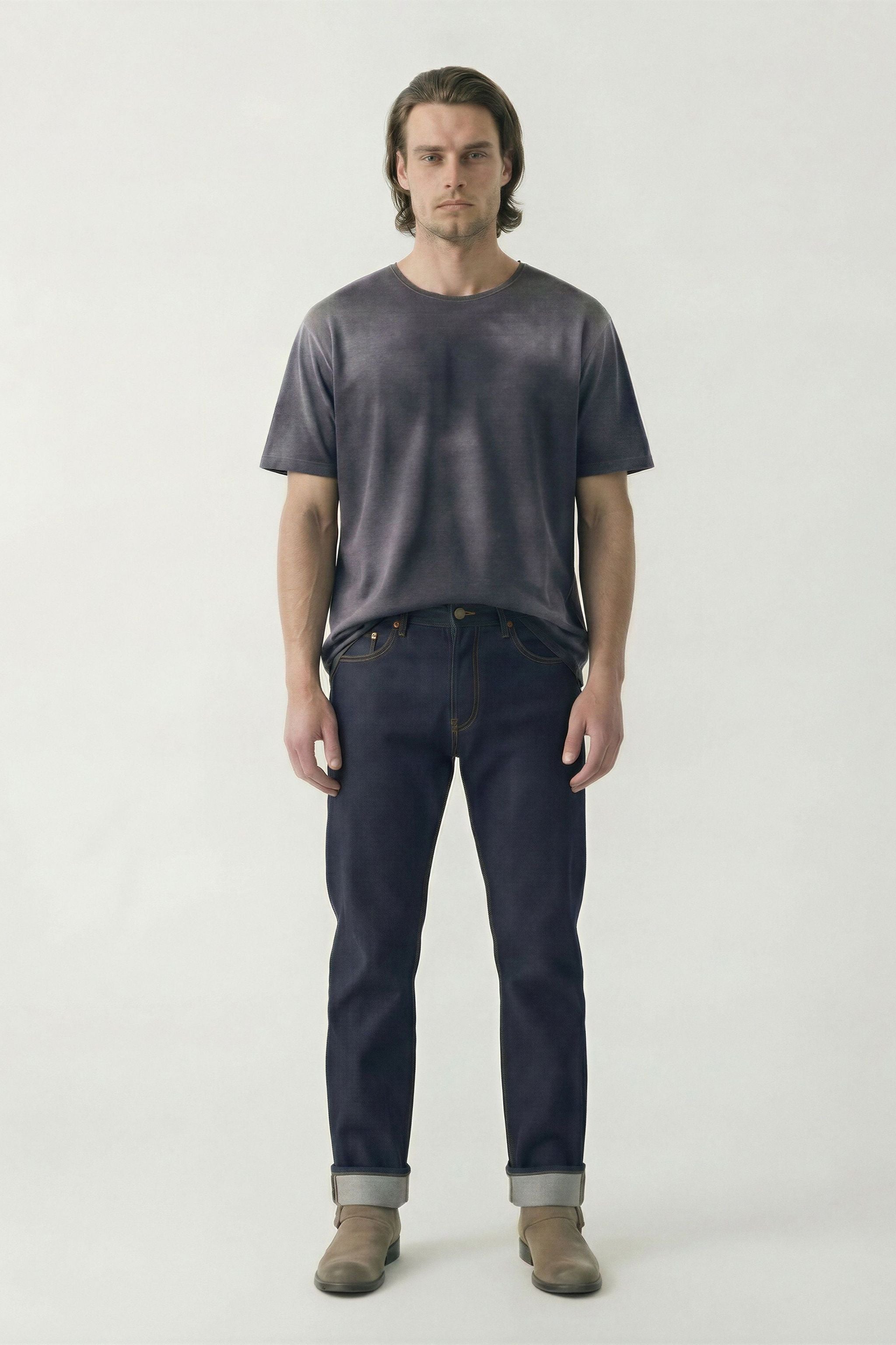 AM1004 RAW SLIM STRAIGHT JEANS