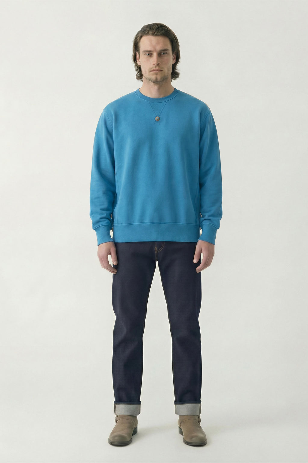 AM8700 TURQUOISE CREWNECK SWEATER