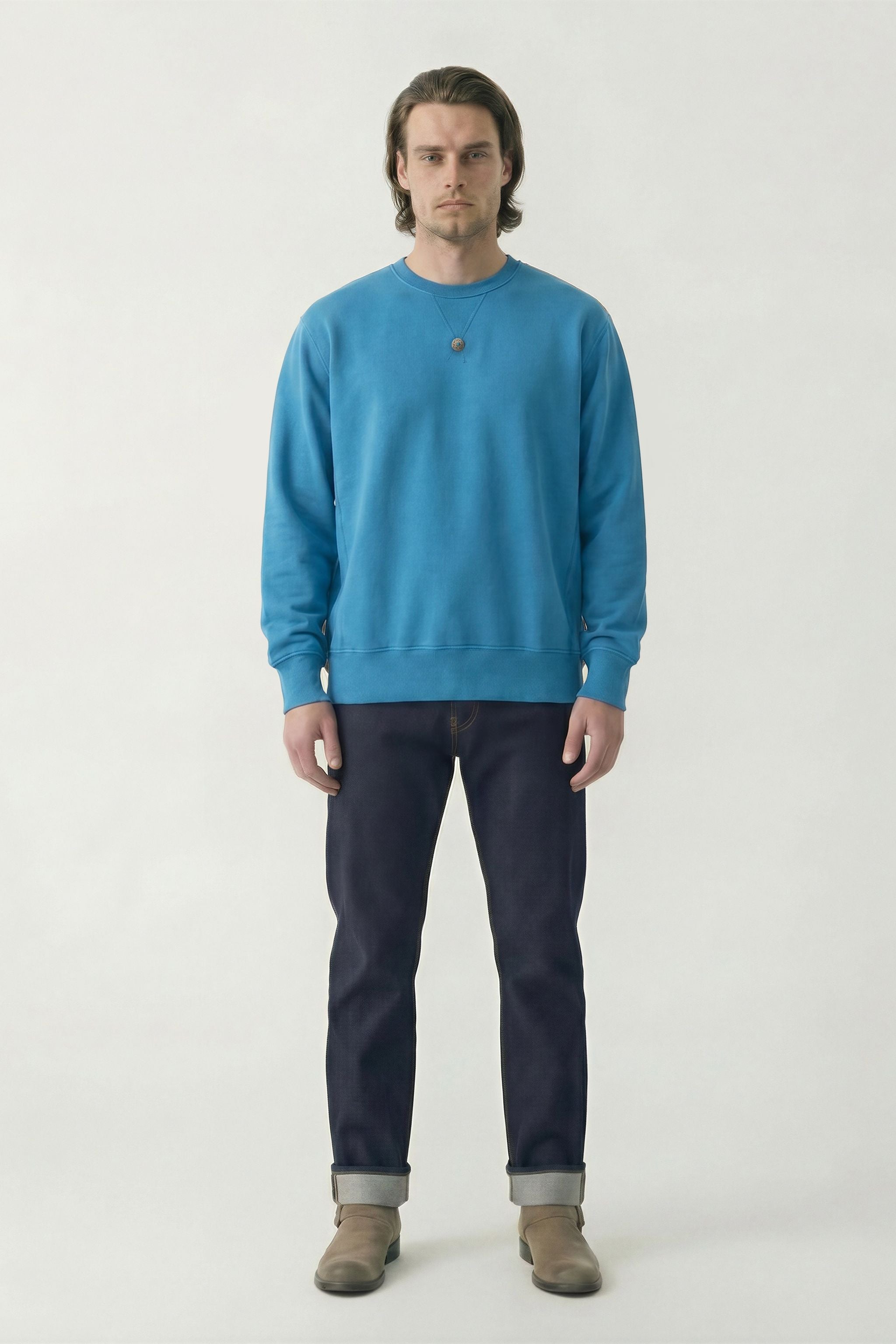 AM8700 TURQUOISE CREWNECK SWEATER