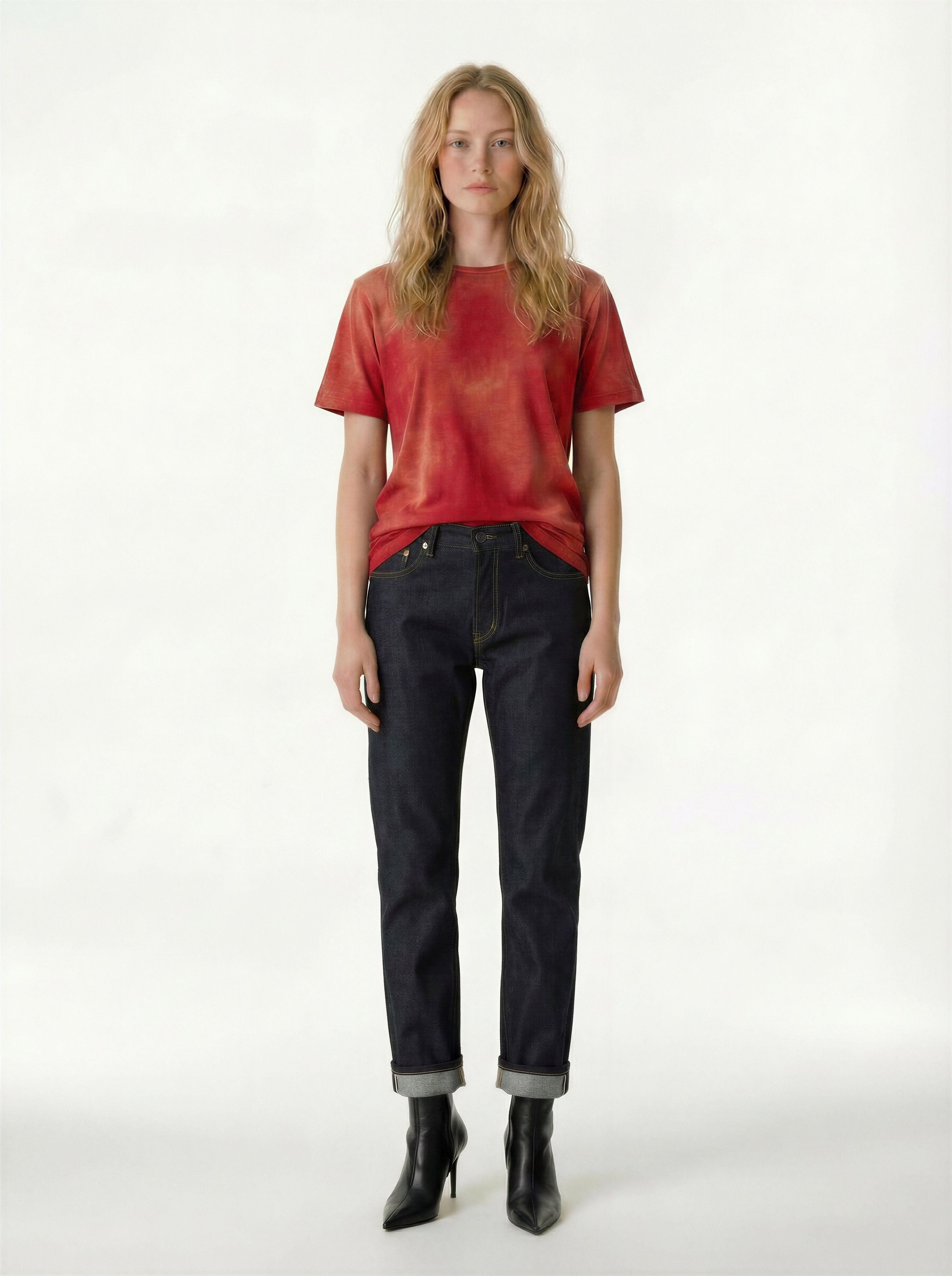 AM1004W RAW SLIM STRAIGHT JEANS