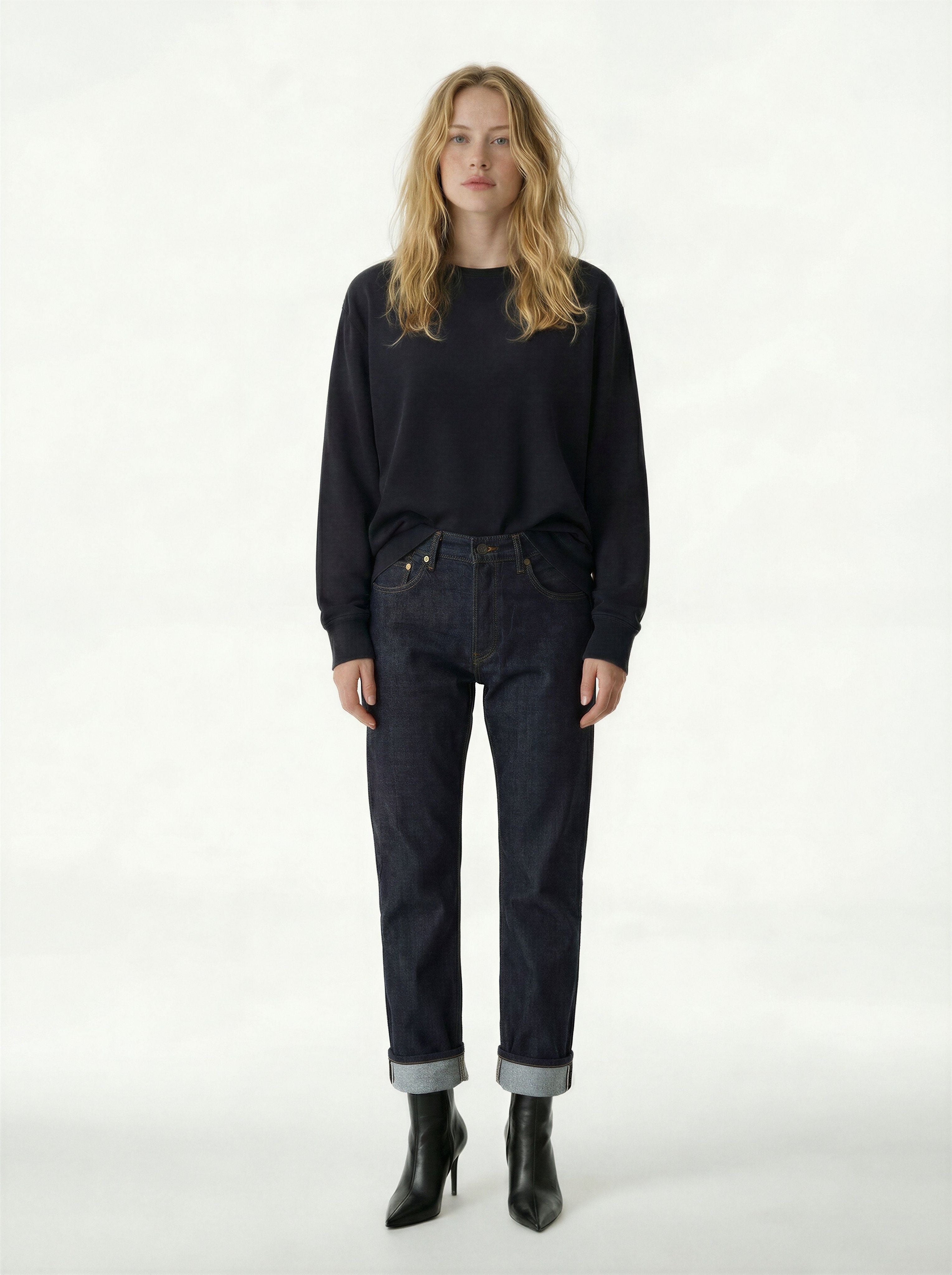 AM1001W RAW SLIM STRAIGHT JEANS